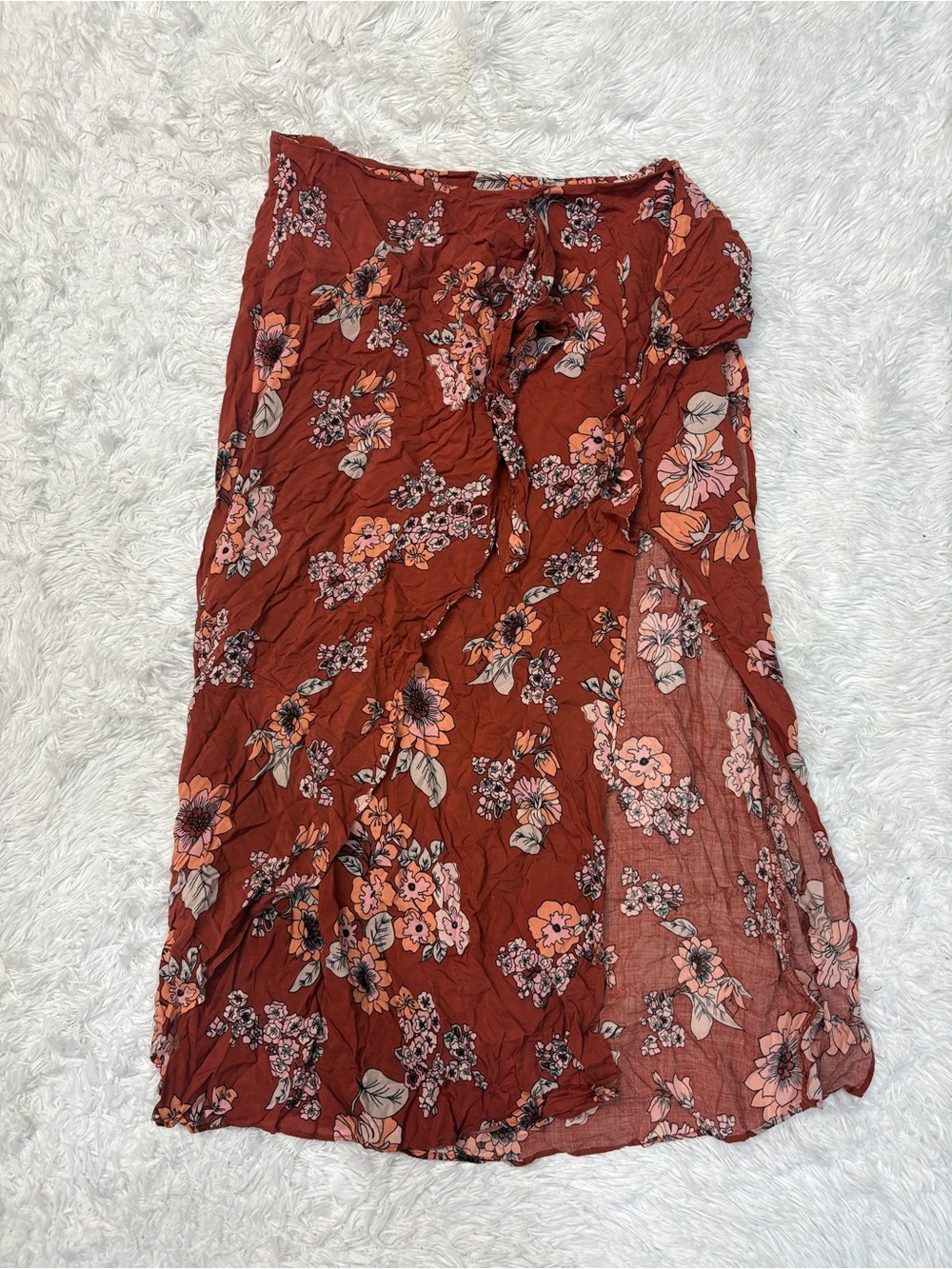 Free People Sunray Sarong Skirt in Pink Combo - Picture 2 of 4